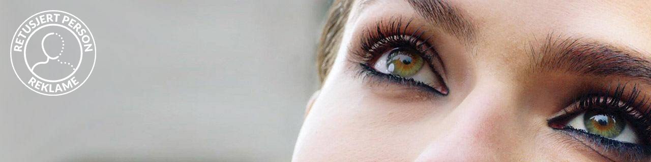 Eye Makeup Tutorials illustrative banner image - close up on woman's Eyes with mascara