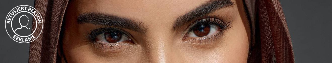 Maybelline Brow products illustrative banner image - Close up of a woman's Eyes and Eyebrows
