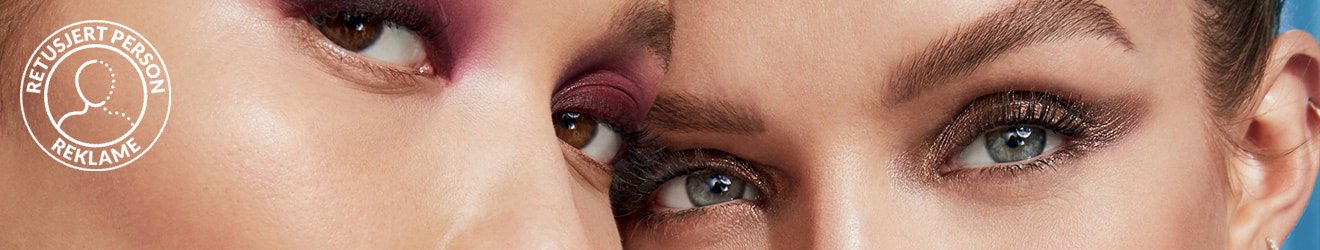 Maybelline Eye Makeup products illustrative banner image - Close up of a two women wearing Eyeshadow