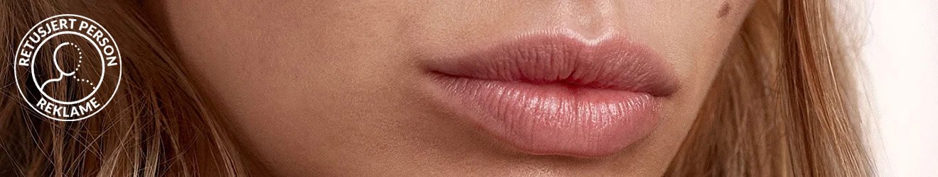 Maybelline Lip Balm products illustrative banner image - Close up of a woman's lips wearing lip balm 