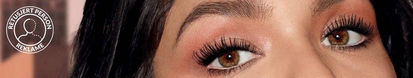 Maybelline Mascara products illustrative banner image - Close up of a woman's Eyes, with mascara